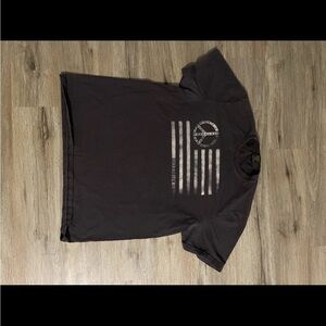 Lucky Brand Dark Tee with Flag Graphic